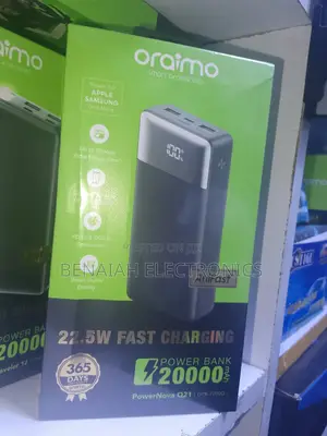20000 Mah Oraimo Powerbank, Fast Charging 22.5 Watts