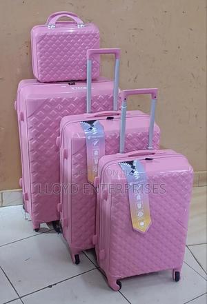 Unbreakable Pink and Chocolate Suitcases 4pcs - thumbnail 2