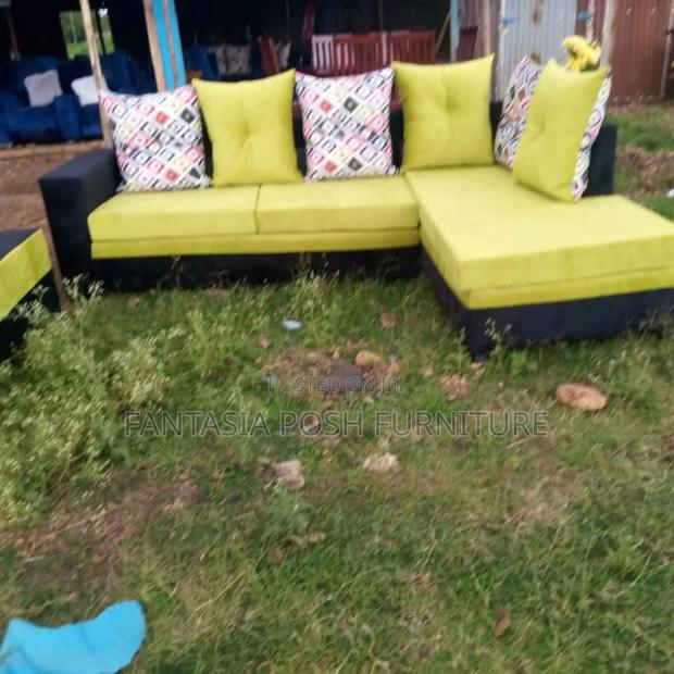 5-Seater Two-Tone L-Shaped Sofa - main view