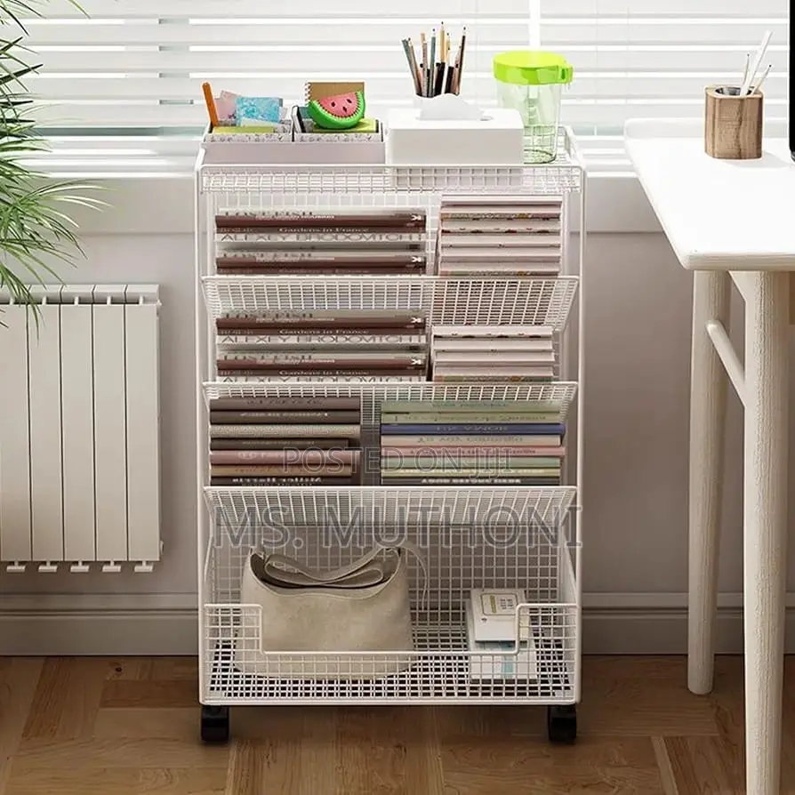 Rolling Book Cart /Mobile Book Trolley or Desk Side Shelf.
