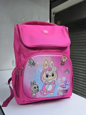 Cartoon Themed Pink School Bag