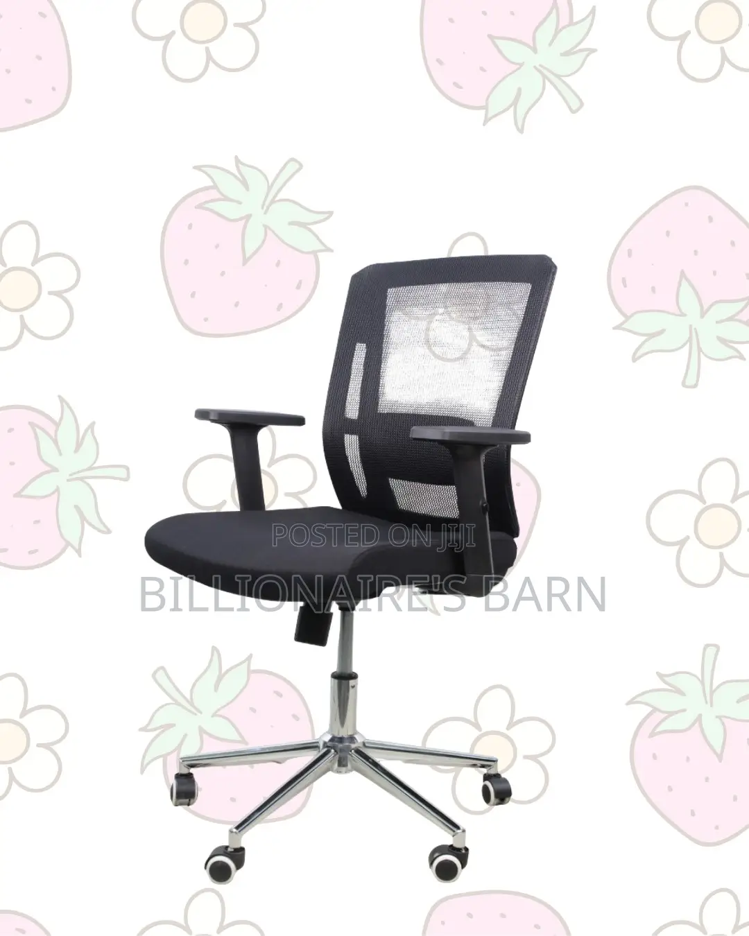 Ergonomic Mid-Back Chair With Chrome Base | Comfort for All-Day Work