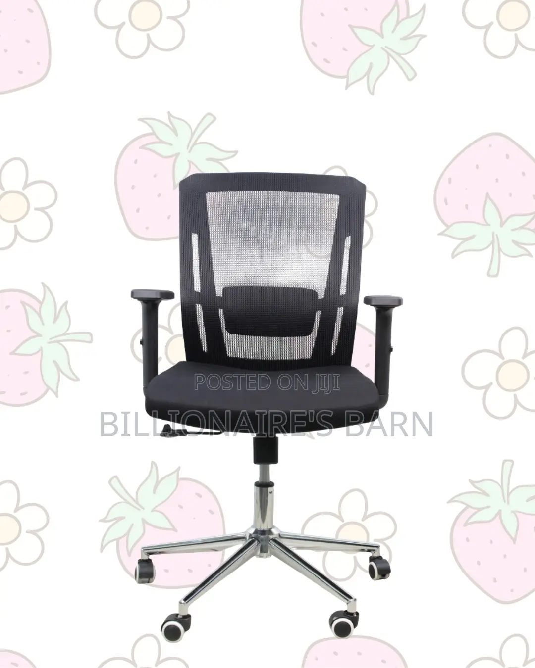 Ergonomic Mid-Back Chair With Chrome Base | Comfort for All-Day Work