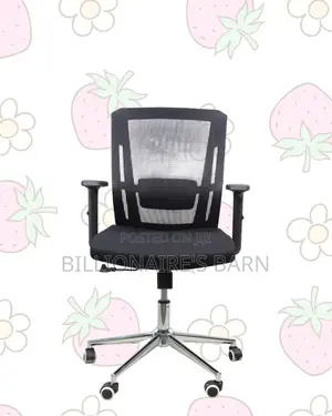 Ergonomic Mid-Back Chair With Chrome Base | Comfort for All-Day Work