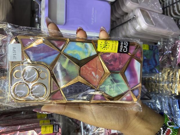 Magichub Diamond Cut Case for iPhone 15 Pro Max Marble Design (Gold) - main view