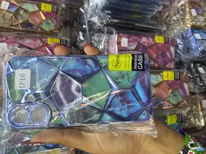 Gichub Diamond Cut Case for iPhone 16 Geometric Marble Design