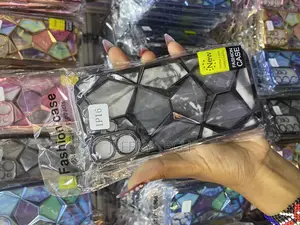 Agichu Diamond Cut Case for iPhone 16 Geometric Marble Design