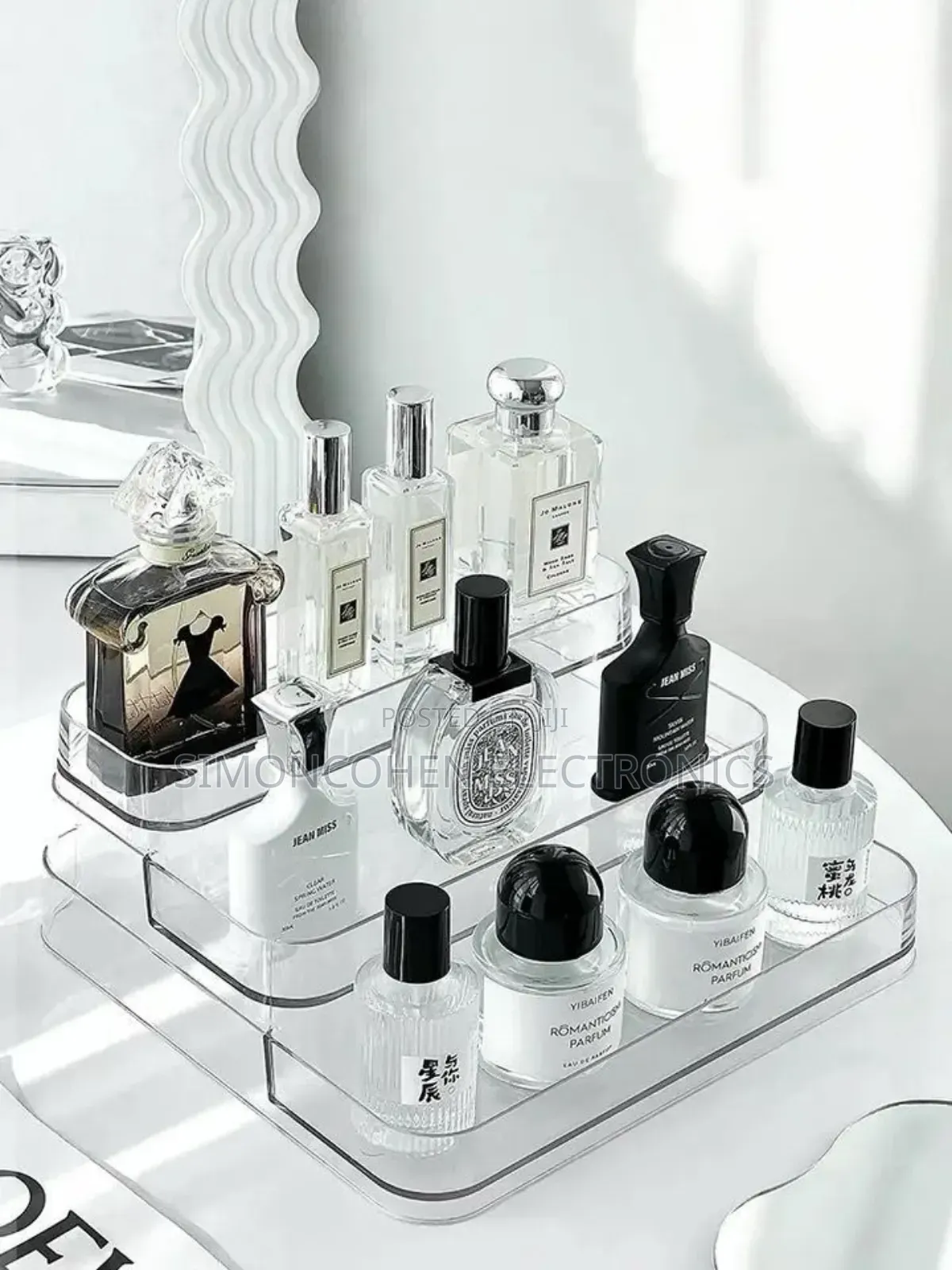 3 Layer Clear Cosmetic Organizer Display Rack
