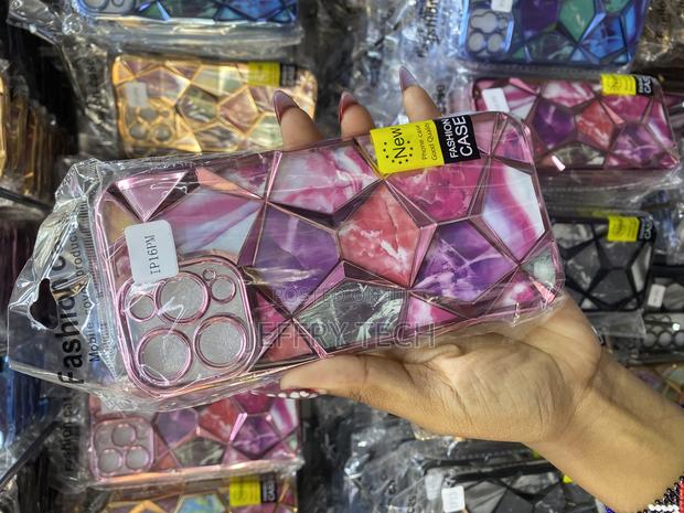 Bwesee Diamond Cut Case for iPhone 16 Pro Max Geometric Marble Design - main view