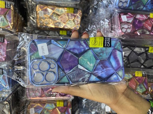 Enkasii Diamond Cut Case for iPhone 16 Pro Max Geometric Marble Design - main view