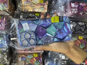 Enkasii Diamond Cut Case for iPhone 16 Pro Max Geometric Marble Design