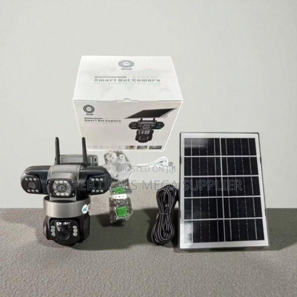 V380 Pro 4g 12mp Solar Ptz Triple Lens Security Camera, Ip66 Rated