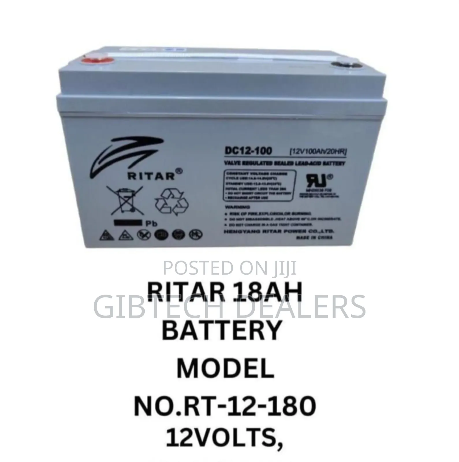 Ritar 18ah Battery 12volts