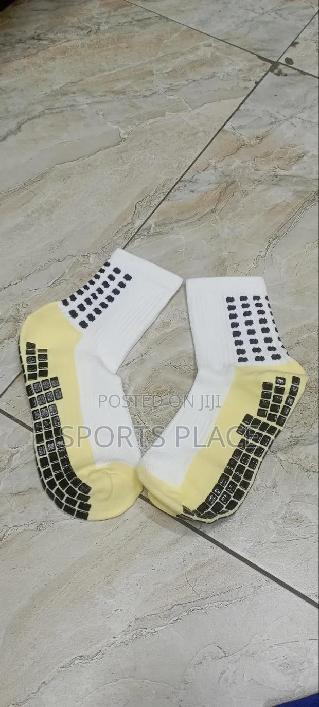 Heavy Duty White Gripsocks - main view