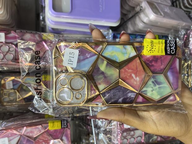 Ruhigh Diamond Cut Case for iPhone 15 Geometric Marble Design - main view