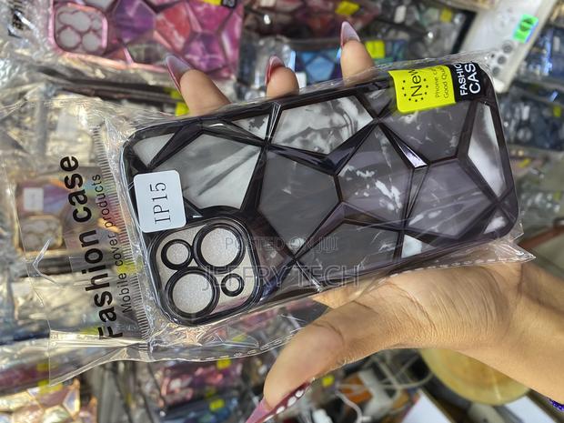 Nifuice Diamond Cut Case for iPhone 15 Geometric Marble Design - thumbnail 3