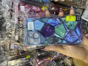 Vlser Diamond Cut Case for iPhone 15 Geometric Marble Design
