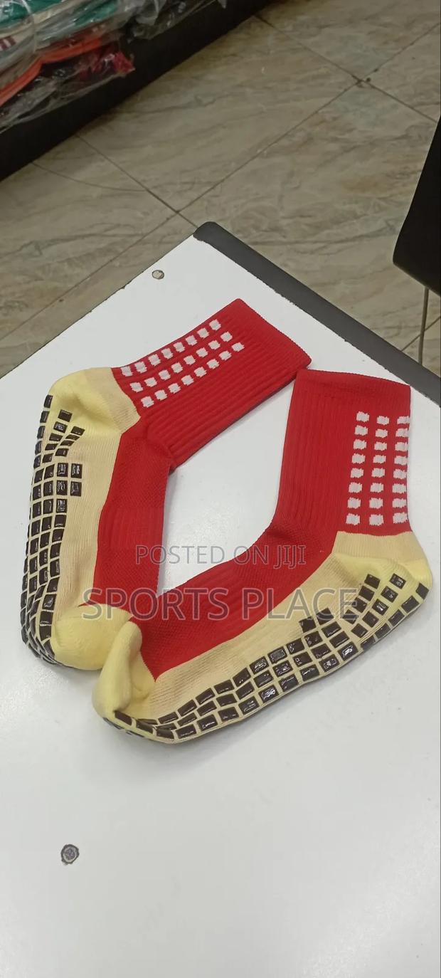 Red Football Grip Socks - main view