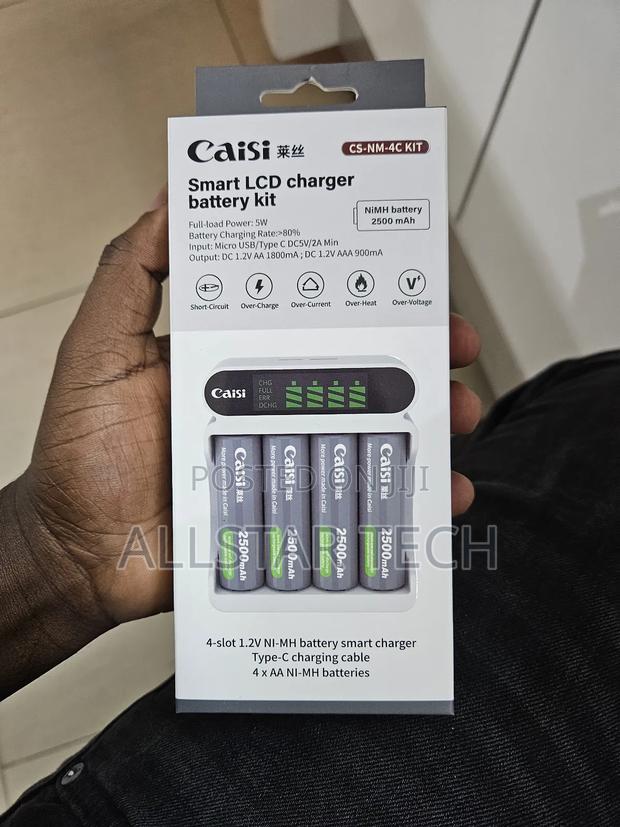 Caisi Aa 2500mah Rechargeable Battery + Type -C Smart Charger