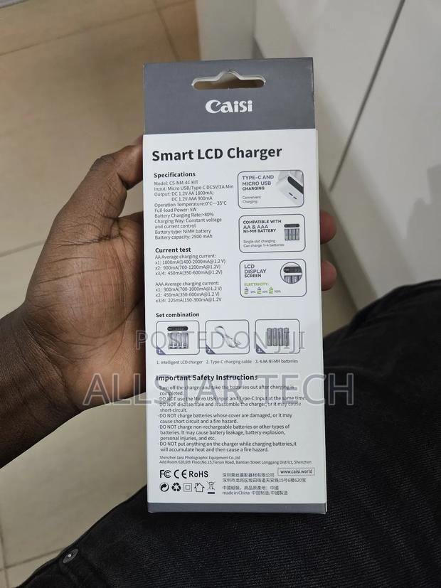 Caisi Aa 2500mah Rechargeable Battery + Type -C Smart Charger - thumbnail 4