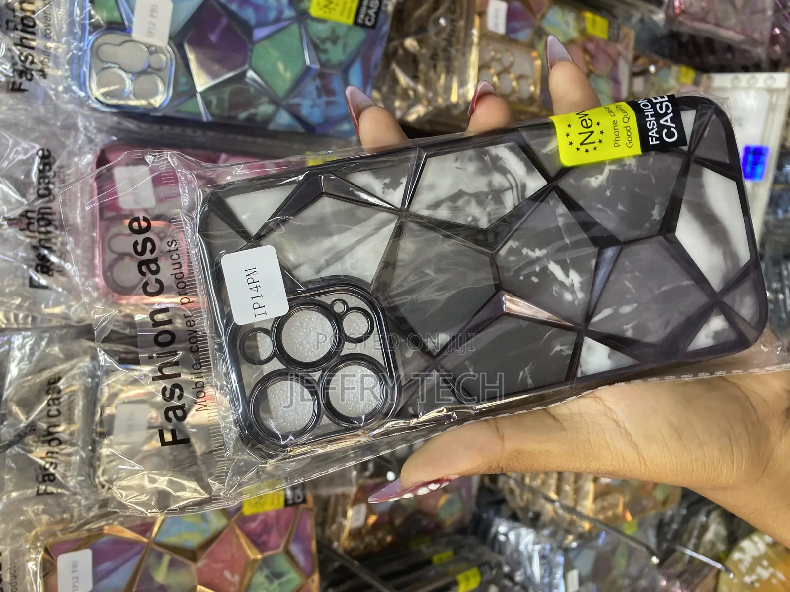 Docile Diamond Cut Case for iPhone 14 Pro Max Geometric Marble Pattern