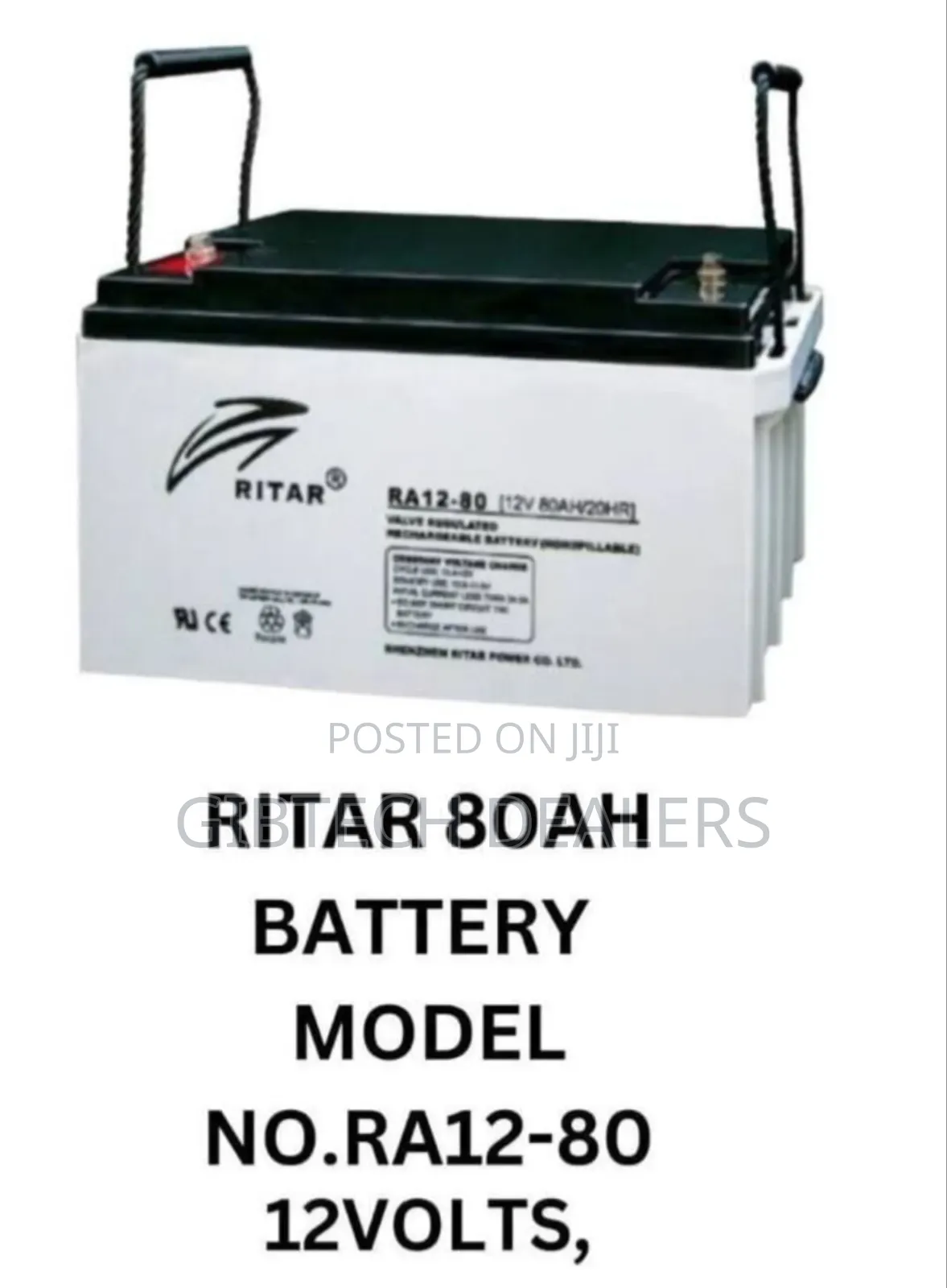 Ritar 80ah Deep Cycle Battery 80ah/20ah