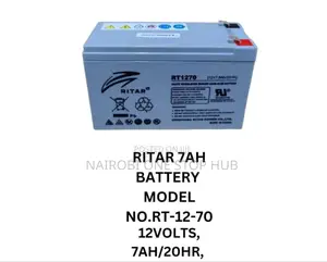 Ritar Rt1270 12v 7ah Sealed Lead-Acid Battery.