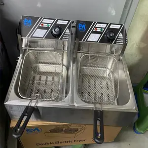 Quality Double Deep Fryer 6l+6l Energy Efficient Double Electric Chips