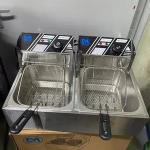 Adjustable Temp 12 LTRS (6l + 6l ) Commercial Double Deep Fryer Chips