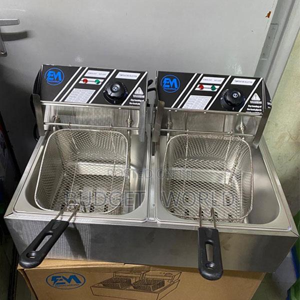 Adjustable Temp 12 LTRS (6l + 6l ) Commercial Double Deep Fryer Chips