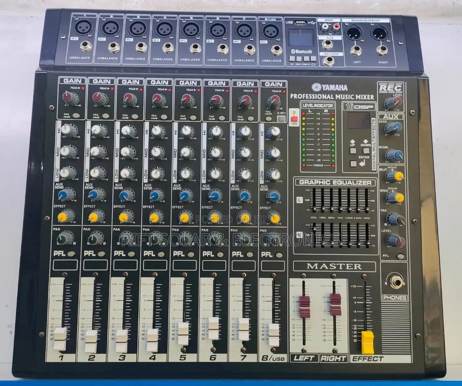 8 Channels Yamaha Powered Mixer Usb Bluetooth 1000 X 2 Watts Output