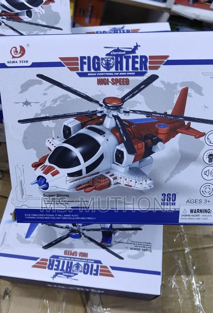 Battery-Operated Fighter Helicopter Toy