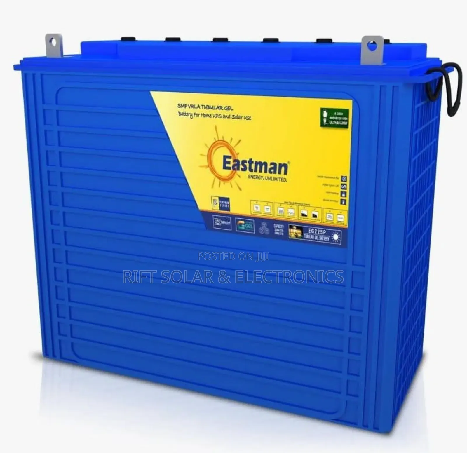 Eastman 200ah - 12v Heavy Duty Tall Tubular Solar Gel Battery