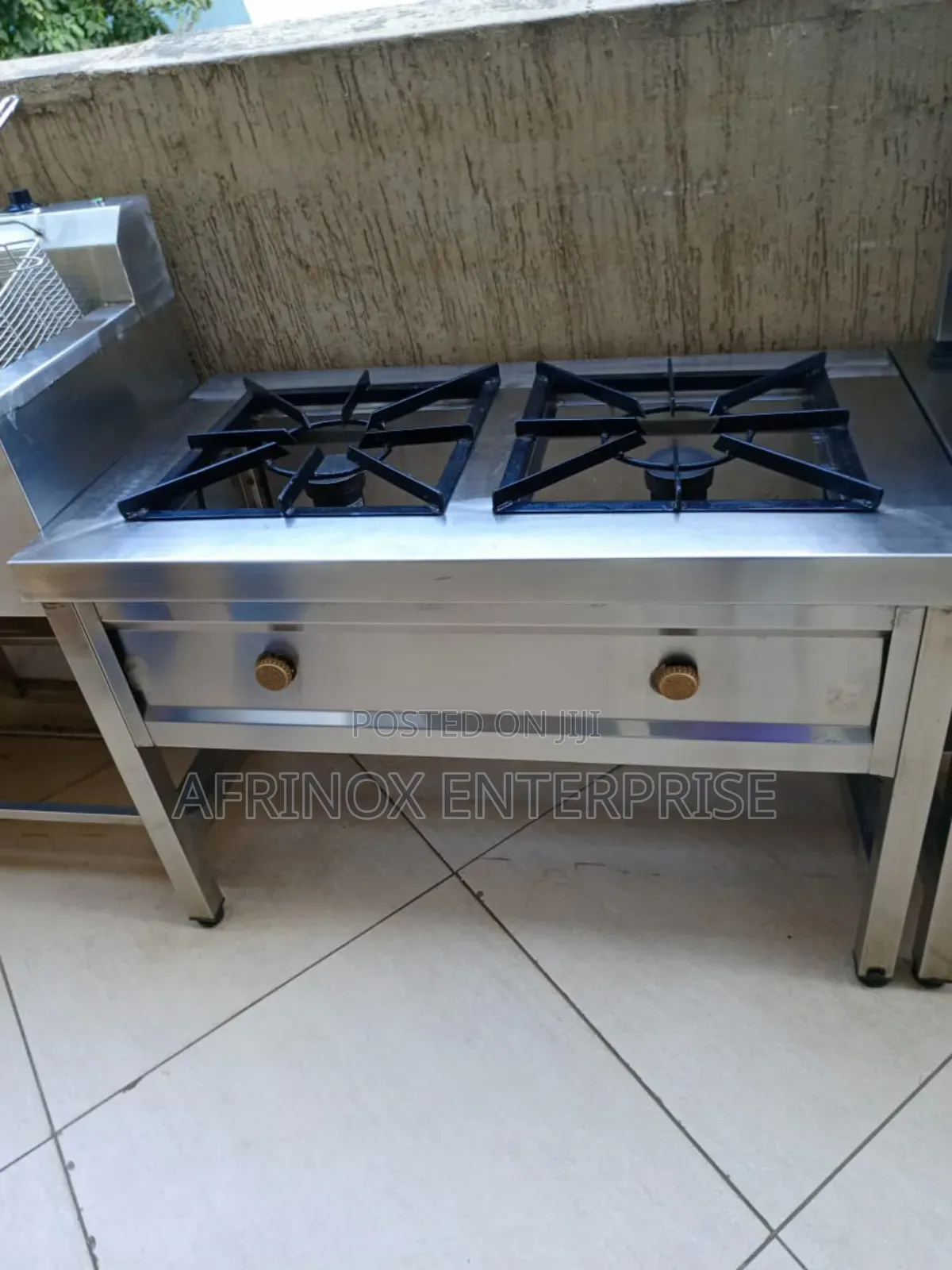 Stainless Steel Two Burner Gas Jiko