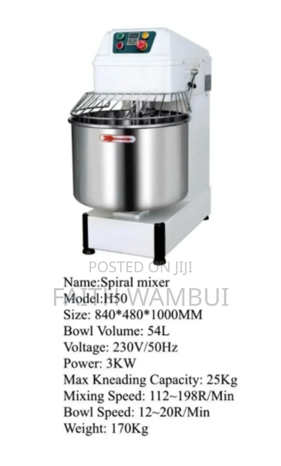 54 Litres Spiral Mixer/Premier 54 Litres Spiral Mixer