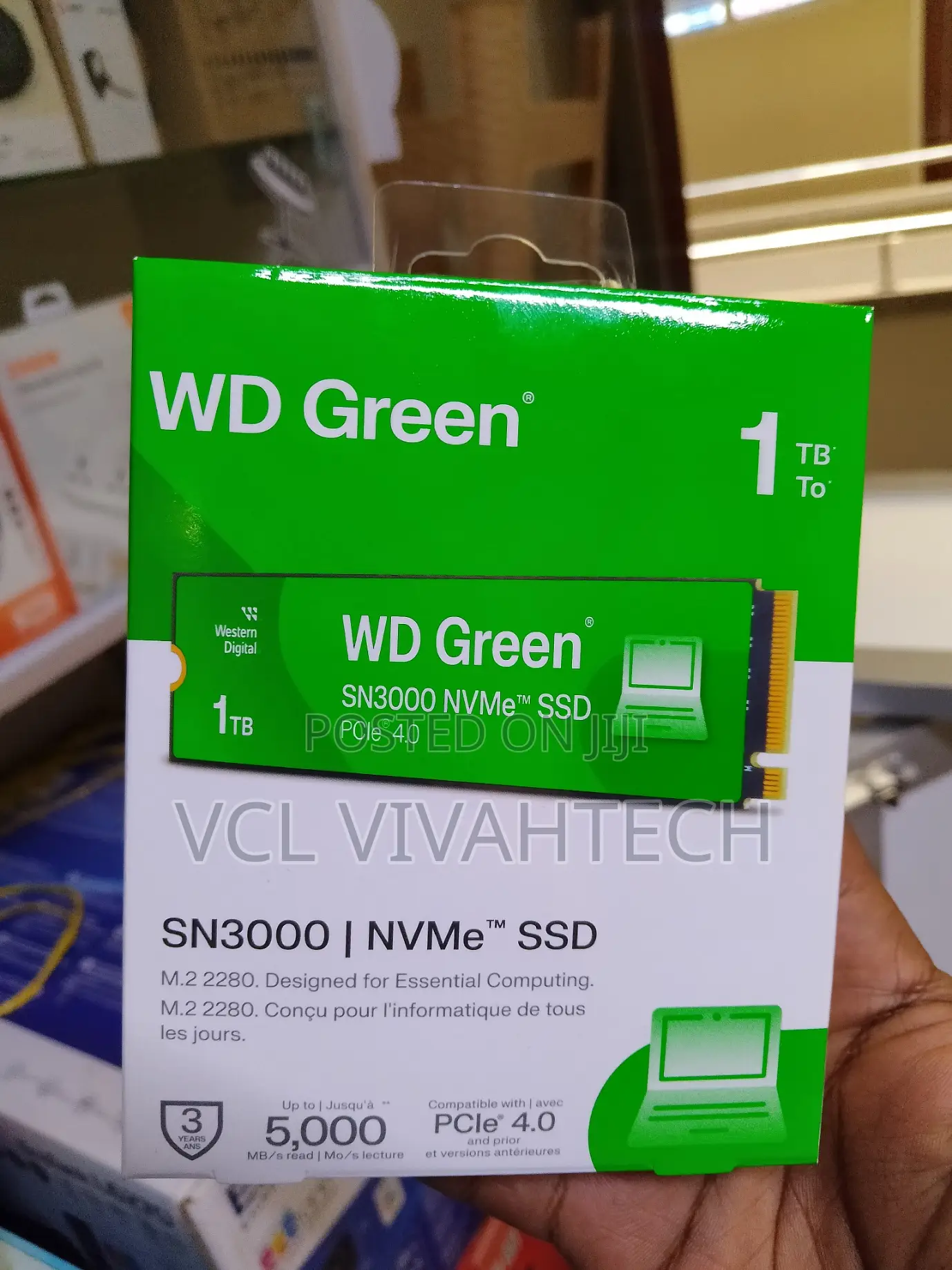 Wd Green Sn3000 Nvme 1tb Gen 4 SSD Up to 5000mb/S