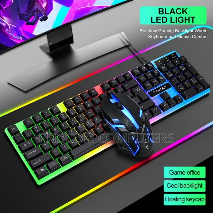 Tf230 T- Wolf Wired Gaming Keyboard With Background Light Mouse Set