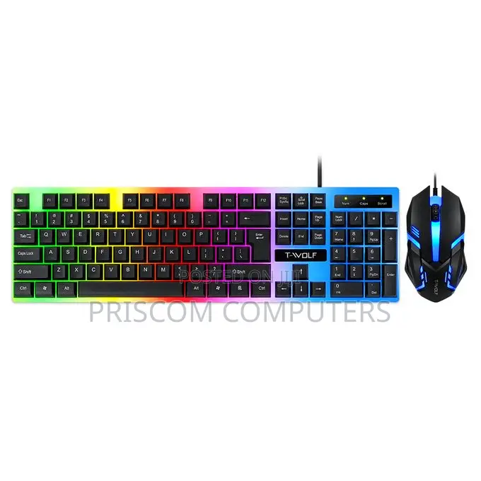Tf230 T- Wolf Wired Gaming Keyboard With Background Light Mouse Set