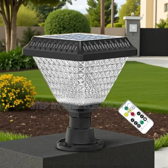 Dusk to Dawn Solar Gate Pillar Light RGB Led Smart Sensor Lamp