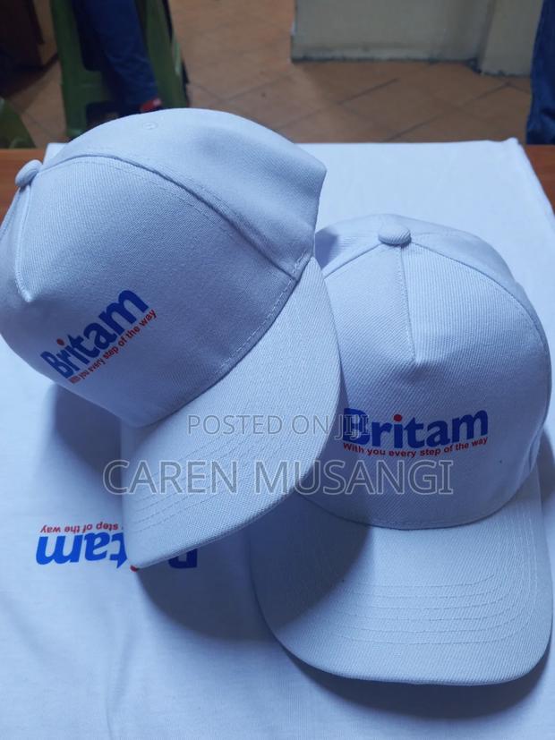 Quality White Branded Caps - main view