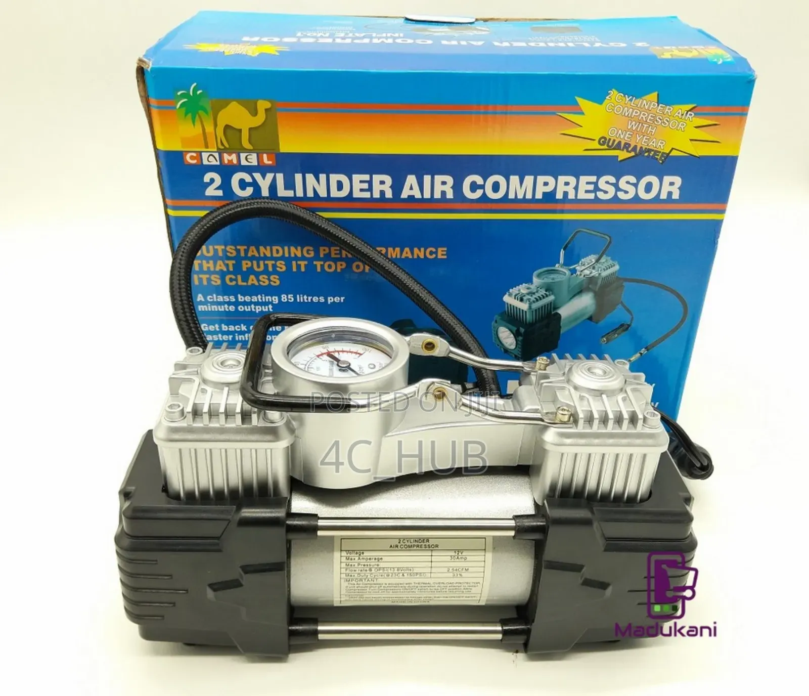 Air Compressor/Tyre Inflator 2-Cylinder