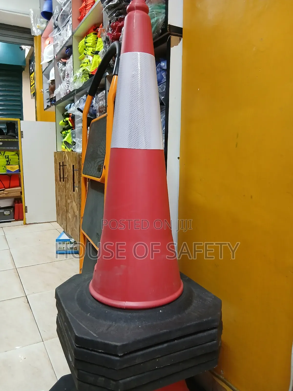 75cm Safety Cone Colour Red And White Stocked
