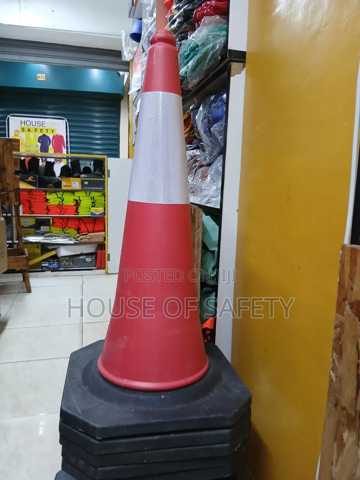 75cm Safety Cone Colour Red And White Stocked