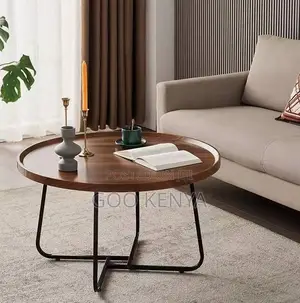 Home Table Set; MDF Nesting Coffee Table Set With Metallic Legs