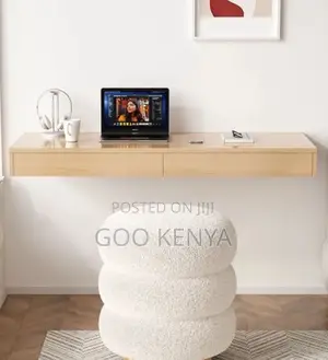 Home Vanity Stool; Round White Ottoman Vanity Stool for Bedroom