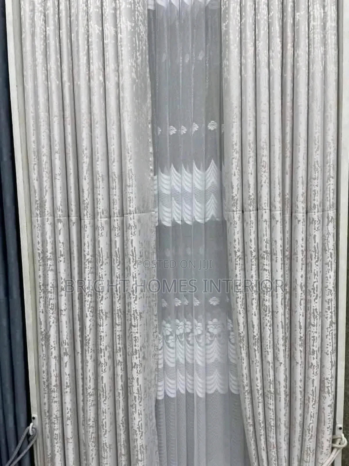 Beige Curtain Heavy Shiny Curtain