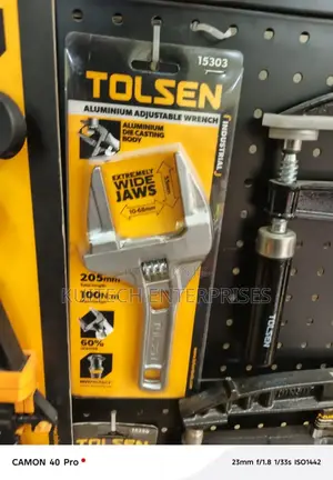 Tolsen Aluminum Adjustable Wrench 10-68mm Wide