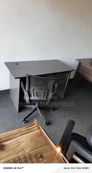 1.2 Mtrs Gray Office Desk + Low Back Mesh Chair