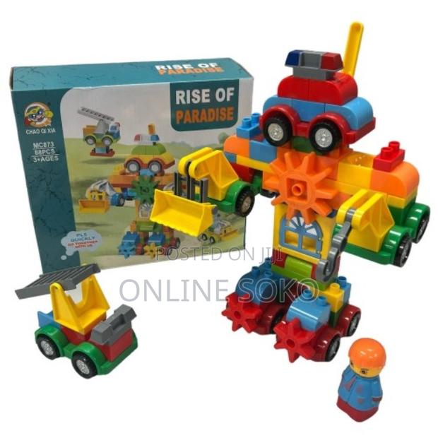 88pcs Kids Building Blocks Toy Set – Robot Vehicle Construction Kit - main view