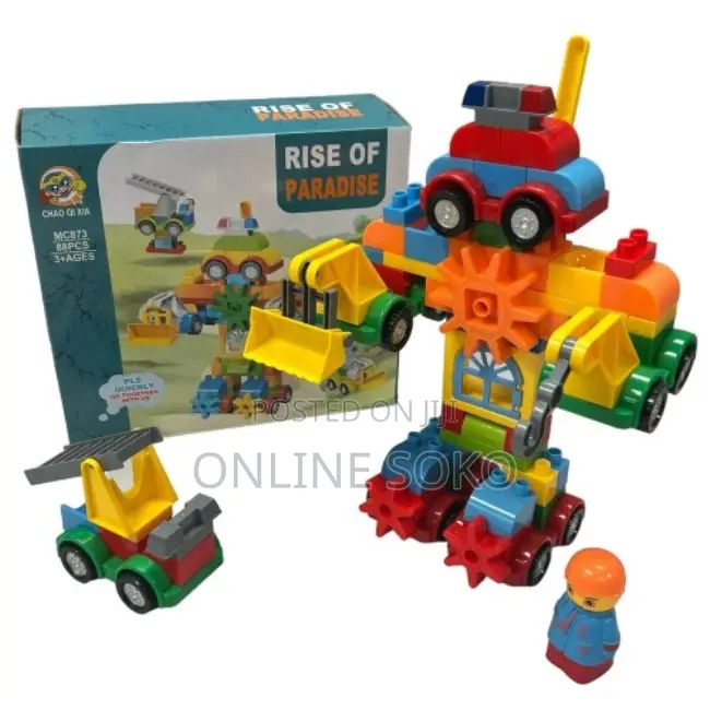 88pcs Kids Building Blocks Toy Set – Robot Vehicle Construction Kit